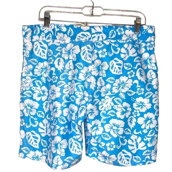 Parke and Ronan Aqua blue Hawaiian swim shorts size 34 - Picture 1 of 11